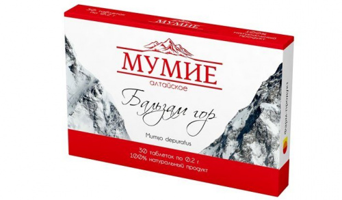 Мумиё "Бальзам Гор" Фарм-Продукт, 30 таблеток по 200 мг.