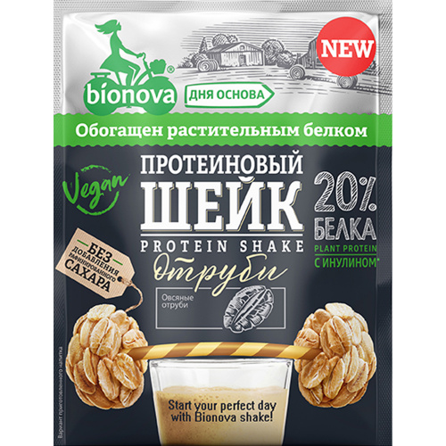 Bionova Протеиновый шейк с отрубями, 25 г