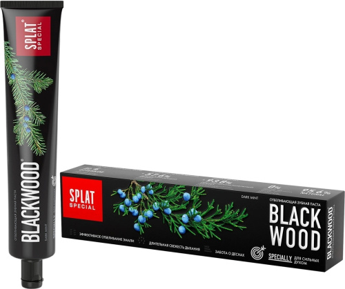 Зубная паста SPLAT Special Blackwood / Древесный уголь, отбеливающая 75 мл