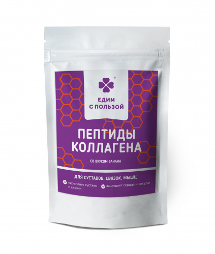 Пептиды Коллагена для суставов и костей со вкусом банана Едим с пользой, 100 г