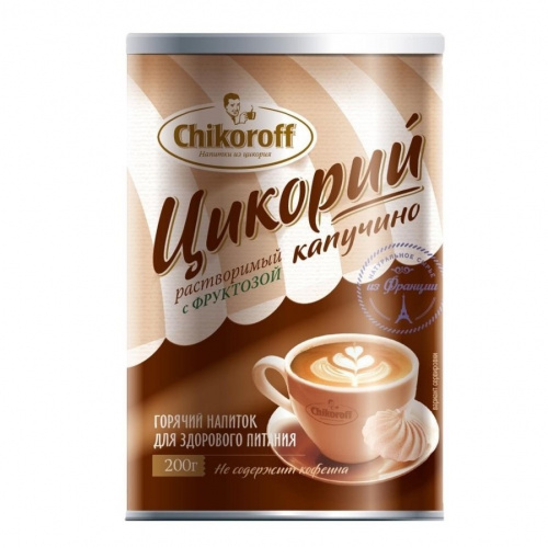 Bionova Цикорий капучино с фруктозой Chikoroff, банка 200 г