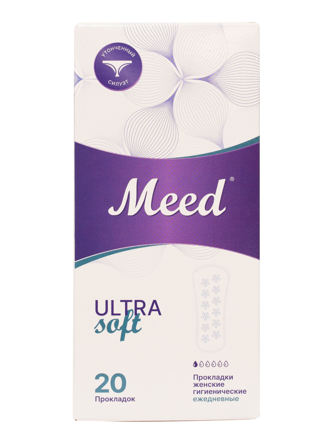 Meed Ultra soft Прокладки женские гигиенические ежедневные усечённые, 20 шт. 