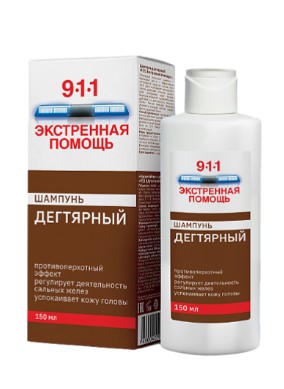 911 Экстренная помощь Шампунь дегтярный от перхоти 150 мл
