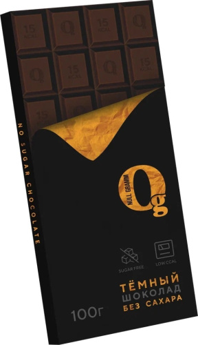 Тёмный шоколад без сахара "Ноль грамм", 100 гр.