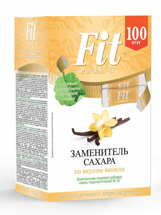 Заменитель сахара со вкусом Ванили ФитПарад №22, стики 50г (100 шт)