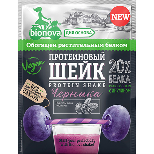 Bionova Протеиновый шейк с черникой, 25 г