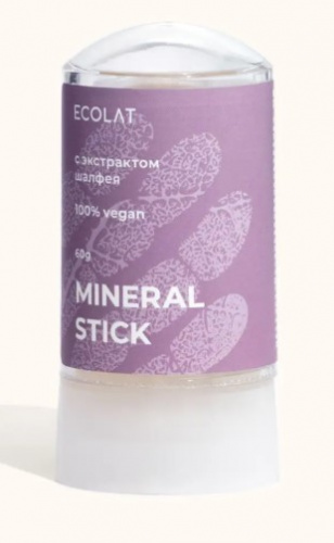 Натуральный антибактериальный стик для тела, шалфей Ecolat berry, 60 г