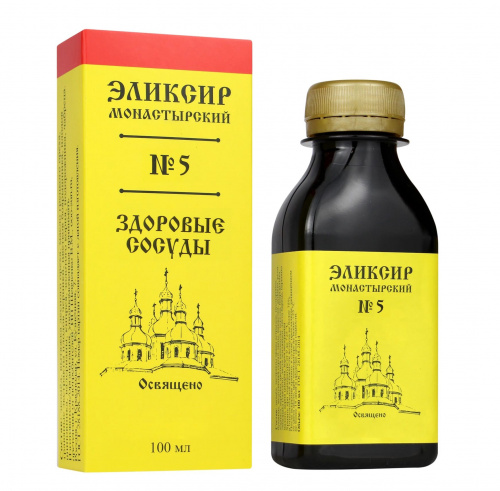 Бизорюк Эликсир Монастырский № 5 здоровые сосуды, пластик, 100 мл, "Архыз"