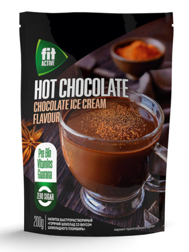 Горячий шоколад со вкусом Шоколадного Пломбира Fit Active ФитПарад, 200г