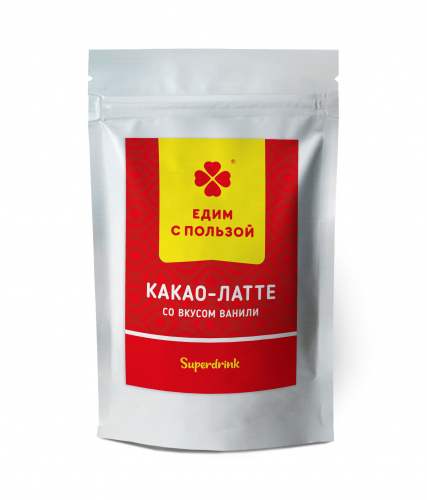 Какао-Латте со вкусом Ванили растворимый Едим с пользой, 150 г